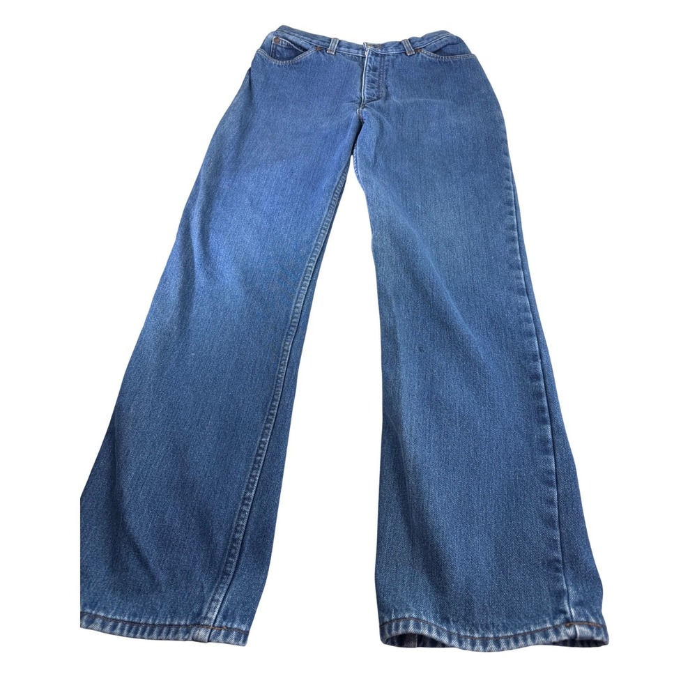 VTG 80s Levi's Flannel Lined Orange Tab Jeans Straight‎ Leg Denim Size 30x30